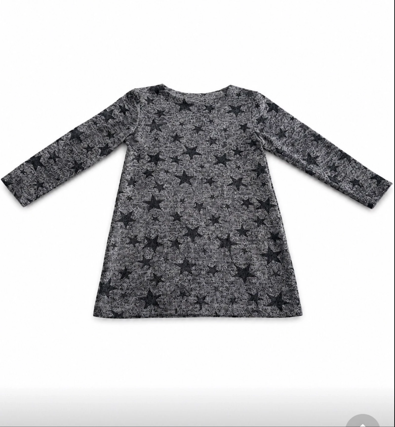 Vestidos de malha cinza com estampados de estrela Tamanho 4 – photo 2